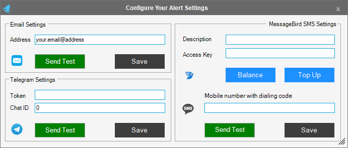ctrader message settings